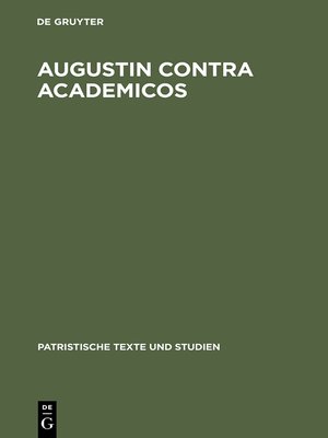 cover image of Augustin contra Academicos